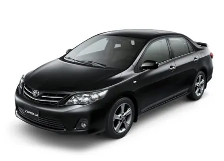 A black Toyota sedan